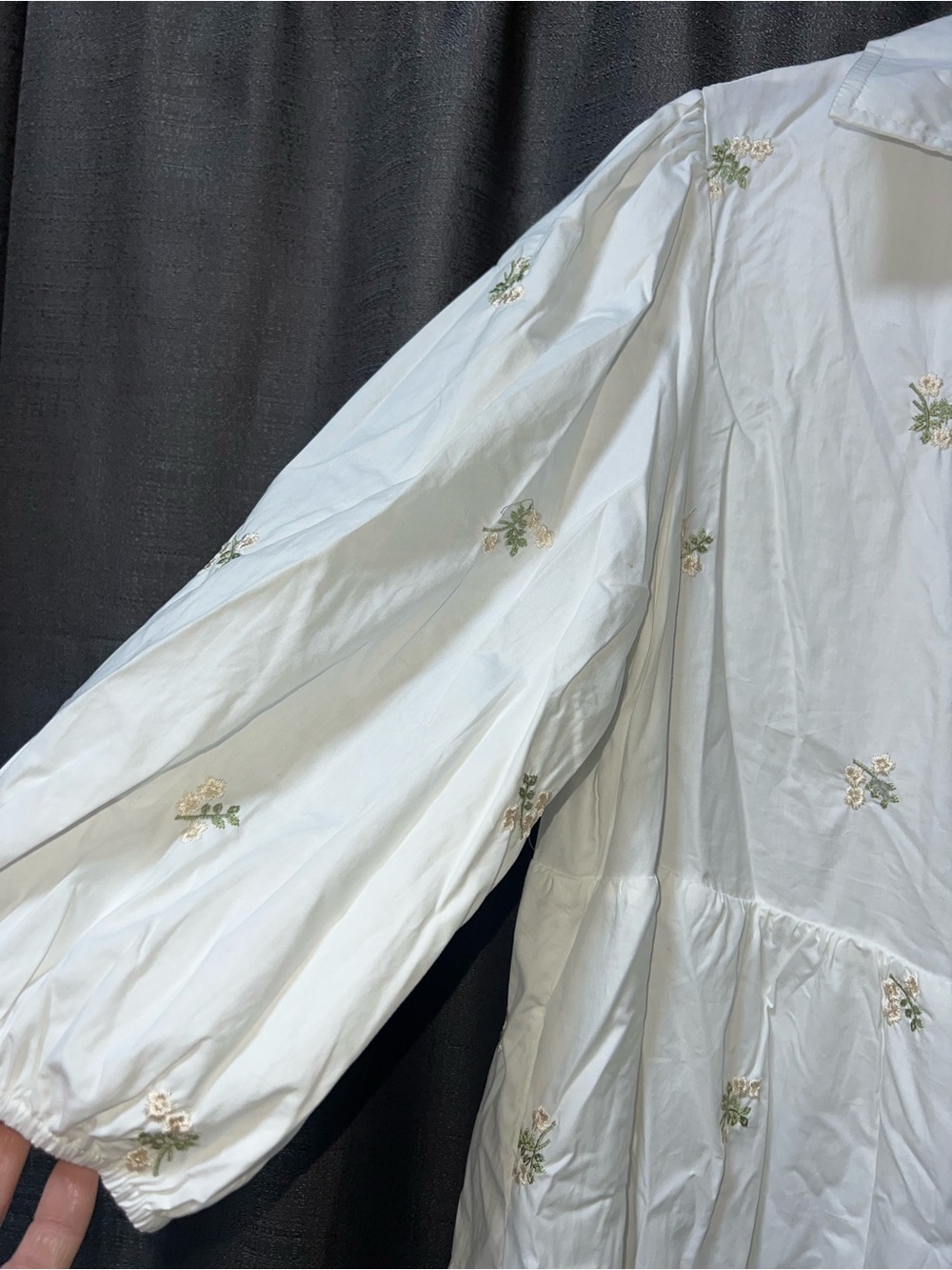 Polagram White Floral Embroidered Button-Front Dress - Picture 5 of 10